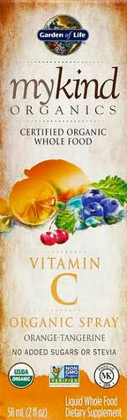Garden of Life Organics Vitamin C Spray for Kids and Adults - Orange Tangerine,Vitamin C Supplement,Antioxidant for Immune Support and Skin Health,2 fl oz Liquid Drops,(Pack of 2)