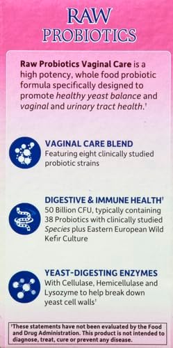 Garden of Life Raw Probiotics Vaginal Care - 50 Billion CFU - 38 Probiotic Strains - Supports Vaginal & Urinary Tract Health - Shelf Stable - 30 Vegetarian Capsules (Pack of 6)