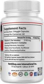 Herbshop® Liposomal Vitamin C 2100mg - 180 Capsules, 60 Servings - High Absorption Immune Support Supplement with Sunflower Lecithin - Bioavailable Antioxidant for Collagen & Skin - Made in USA
