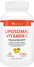ML Naturals Liposomal Vitamin C 1,700mg (Per Serving) – 90 Vegetable Capsules – Gluten-Free