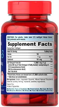 Puritans Pride Omega-3 Fish Oil 1000 Mg, 100 Count