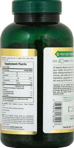 Nature's Bounty Fish Oil Omega 3 Supplements - Supports Heart Health,1200 Mg Fish Oil,Omega-3,200 Softgels,(Pack of 3)