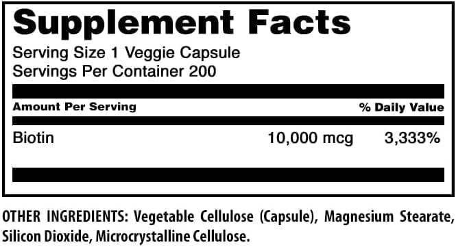 Amazing Formulas Biotin 10000 mcg Veggie Capsules | Vitamin B7 Supplement | Non-GMO | Gluten Free | Made in USA (200 Count | 3 Pack)