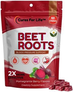 Beet Root Heart Chews, Nitric Oxide and Blood Pressure Support, Grape Seed Extract & Non-GMO Beet Root Powder Energy Supplement, Pomegranate Berry Flavor, 60 Count