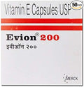 50 Evion 200mg Capsules Vitamin E for Glowing Face,Strong Hair,Acne,Nails, Glowing Skin 400mg,Control Hair Lossess