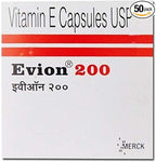 50 Evion 200mg Capsules Vitamin E for Glowing Face,Strong Hair,Acne,Nails, Glowing Skin 400mg,Control Hair Lossess