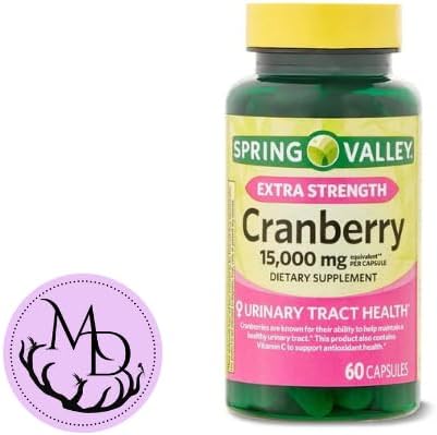Generic Spring Valley Ultra Triple Strength Cranberry Dietary Supplement, 15,000 mg, 60 Count+ Sticker DRI Store.