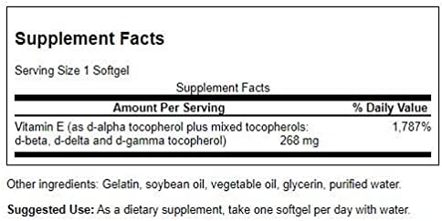 Swanson Vitamin E Mixed Tocopherols 400 Iu (268 mg) 100 Sgels (2 Pack)