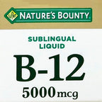 Nature's Bounty Vitamin B12 5000 mcg Sublingual Liquid,Cardiovascular Health & Cellular Energy Support,2 Fl Oz,(Pack of 3)