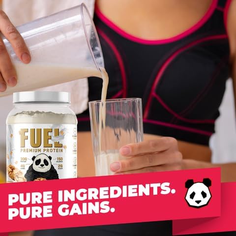Underground Bio Labs Panda Fuel Premium Protein Whey,Hydrolyzed Collagen,Casein,Probiotics, Enzymes, Keto Friendly,Time Release, 25 Servings (2.5 Pound, Cinnamon Toast)