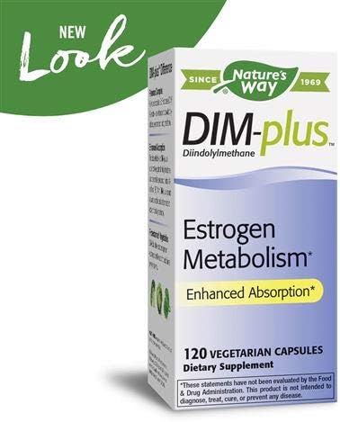 Nature's Way Dim-Plus, Diindolylmethane Vegetarian Capsules, 120-Count (Packaging May Vary), Pack of 2