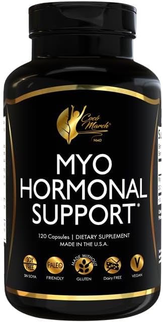 Cocó March N.M.D Myo-Inositol Hormonal Support for Women – Supports Hormone Balance & Menopause Wellness, Energy & Metabolism – Gluten Free, Dairy Free, Vegan – 120 Capsules