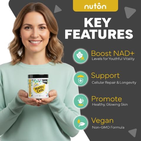 Nuton Day & Night Bundle-Happy Cells NMN Supplement with Bioperine for Morning Energy & Cognitive Support + Happy Dreams Natural Sleep Aid with Melatonin, ETAS, L-Serine, Venetron for Celular Repair