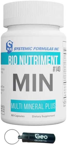 Systemic Formulas MIN #140 Multi Mineral Plus – 60 Capsules | Essential Mineral Complex for Daily Wellness, Cellular Replenishment & GeoMetal™ Keychain Pill Holder