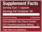 Montmorency Tart Cherry Dietary Supplement 480mg | 90 Count | Non-GMO & Gluten Free | Helps Support Joint Health