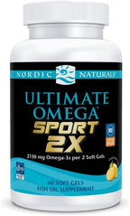 Nordic Naturals Ultimate Omega Sport 2X, Lemon Flavor - 60 Soft Gels - 2150 mg Omega-3 - NSF Certified Fish Oil with EPA & DHA - Heart & Muscle Health, Recovery - Non-GMO - 30 Servings