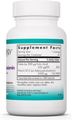 Nutricology B12 Adenosylcobalamin Supplement - with Folic Acid, Vitamin B12 3000 mcg, Folate, Pure B12, Vegetarian Lozenges - 60 Count