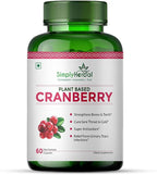 Simply Herbal D Mannose Cranberry Capsules 800 MG Supplement with Powerful Probiotics & Anti-oxidants Promotes Urinary Tract Health, Strong Bones & Teeth for Women & Men (60 Capsules)