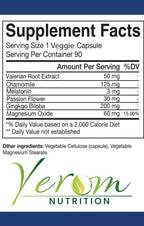 Sleep Aid - All-Natural Relaxation Support with Valerian Root, Chamomile, Passion Flower & More, Allergen-Free, 90 Vegan Capsules