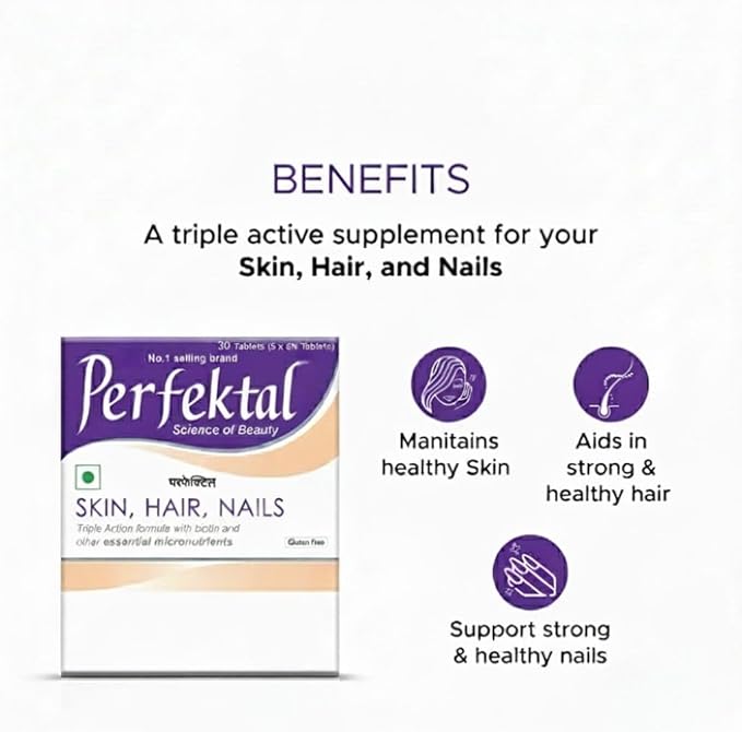 Hair Skin Nail Supplement Triple Action Formula enriched with Biotin, Zinc, Selenium,Grape Seed Extract, for Healthy Skin, Hair, and Nails | Gluten Free Vegetarian Tablets(Pack of 1)