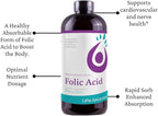 Life Solutions Liquid Folic Acid Supplement – 800 mcg Vitamin B9 per Serving – Berry Flavor, 8 fl oz – Fast Absorption, Prenatal, Heart & Brain Support