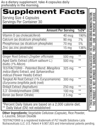 Jocko Fuel Test Booster for Men - Natural Endurance, Stamina, & Strength Booster - Muscle Builder for Men & Nitric Oxide Support with Ginger Root, Shilajit, & Tongkat Ali, 120ct (30 Servings)