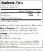 D-Mannose with Cranberry Extract, Vegan Capsules 120 Count 3500 mg Blend, 100% Vegetarian, Non-GMO & Gluten Free