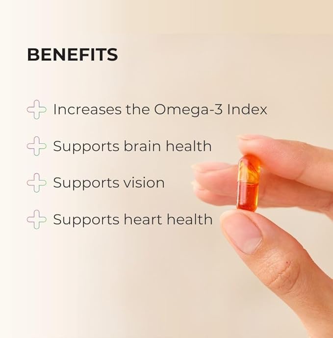 Juice Plus+ Omega Blend Capsules - Plant-Based Omega-3, 5, 6, 7, & 9 Sourced from Algae & Seeds - DHA & EPA Formula Supports Brain, Vision & Heart Health - Fish Oil Alternative - 60 Vegan Servings