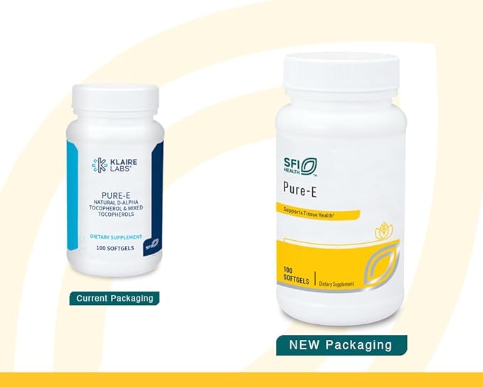 Klaire Labs SFI Health Pure-E - Natural D-Alpha & Mixed Tocopherols High in Gamma Tocopherol (100 Softgels)