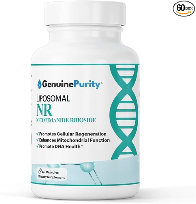 Liposomal NR 300mg Nicotinamide Riboside Supplement - 60 Capsules for Cellular Energy and Mitochondrial Function - Gluten Free, Vegan, Made in USA, Non-GMO