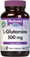 Bluebonnet Nutrition L-Glutamine 500mg, Supports Immune Function*, Nitrogen Transporter*, Soy-Free, Gluten-Free, Non-GMO, Kosher Certified, Vegan, 100 Vegetable Capsules, 100 Servings