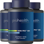 ProHealth NMN Pro 500 (30 Capsules, 3 Pack) Clinically Studied Uthever® NMN. NAD+ Precursor for Cellular Energy, Mitochondrial Support & Healthy Aging. USA Manufactured, Triple Lab-Tested