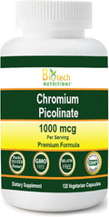 Chromium Picolinate 1000 MCG Serving 120 Vegetable Capsules