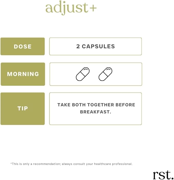 Adjust+ | Holy Basil, Panax & Siberian Ginseng, Phosphatidylserine, L-Theanine, Vitamins B & C | Adaptogen Stress Support, Calm Energy & Mental Clarity | 60 Capsules