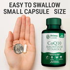 Prime Code [ 3 𝐢𝐧 𝟏] CoQ10 250mg with Magnesium Glycinate and Vitamin E | CoQ10 Capsules 250mg | Magnesium Glycinate 200mg | Vitamin E 15mg | Non-GMO | Gluten & Soy Free | Vegan