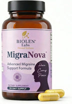 Migraine Relief and Prevention Supplement | Magnesium, Riboflavin B2, CoQ10 and Feverfew | Natural Daily Neurological Support | Vegan Non-GMO | Made in USA | MigraNova | 60 Capsules