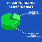 BioImmune Emiquil™ Liposomal NMNH, 500mg 60 Capsules NAD Supplement (NMN Alternative) 10X NAD+ Levels for Anti-Aging