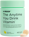H-PROOF The Anytime You Drink Vitamin, Liver Health & Immunity Support with Electrolytes, Milk Thistle, and Vitamins B & C - 40 Chewable Tablets (20 Servings), Vegan, Lemonade