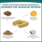 Nature's Nectar Migraine Prevention Feverfew Capsules – PA Free Butterbur Root, Riboflavin 400 mg, Magnesium & Feverfew – Natural Migraine Supplement – 180 Capsules