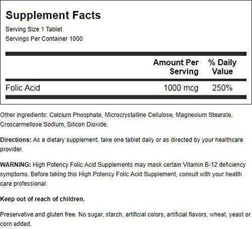 Nature's Blend Folic Acid 1000 mcg 1,000 mcg 1000 Tabs
