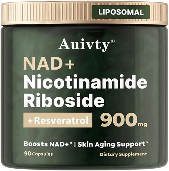 NAD+ Nicotinamide Riboside with Resveratrol 900 mg, Liposomal Dietary Supplement – Cellular Energy & Healthy Aging Support (1)