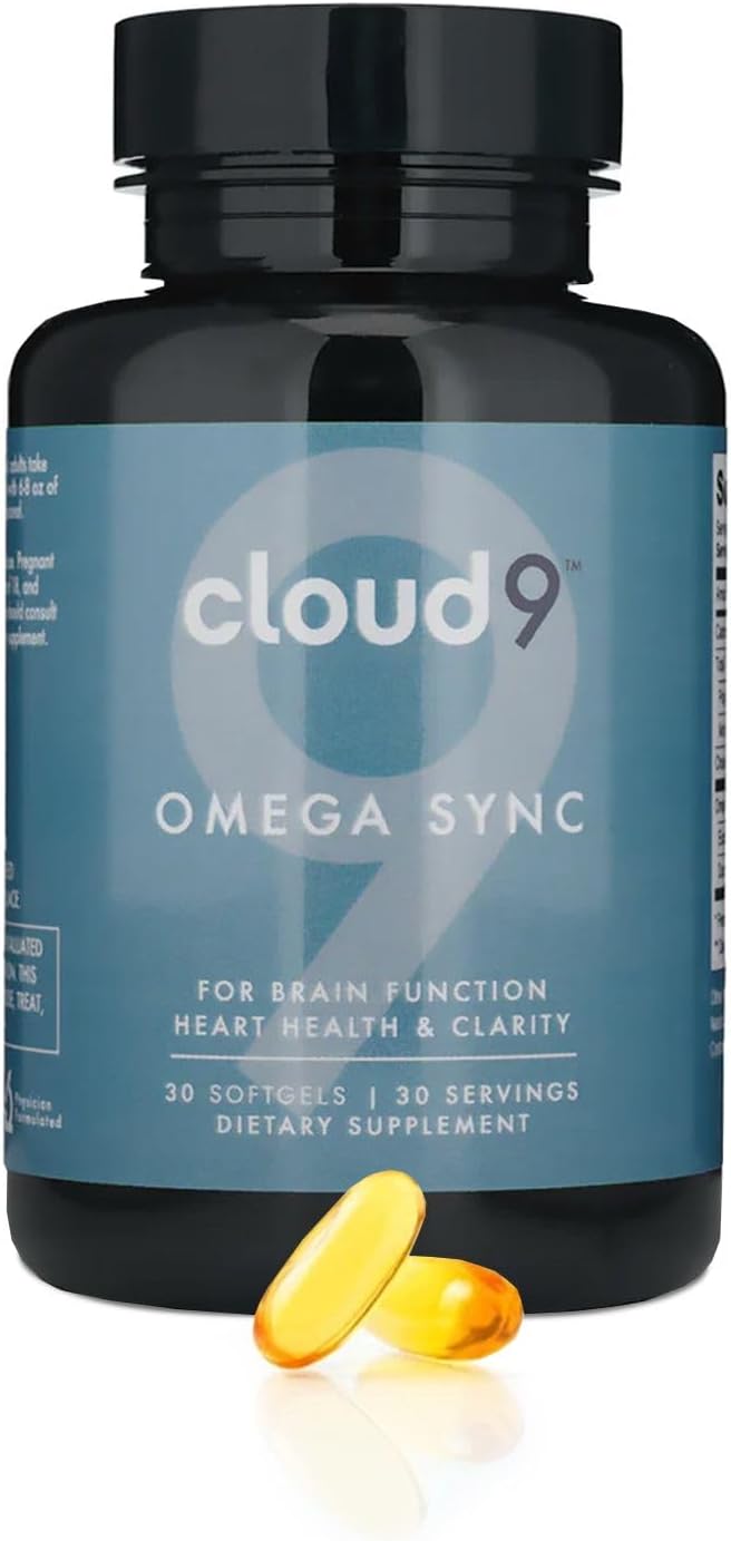 Omega Sync – Triple Strength Omega 3 Fish Oil with EPA & DHA – Heart, Brain & Mood Support – Lemon Flavor Burpless Capsules