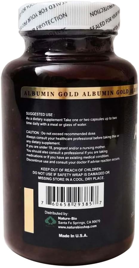 Premium Albumin Gold 5000 Dietary Supplement - 1700mg (100 Capsules)