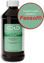 GeriCare High Potency Liquid Iron Supplement | Liquid Iron for Adults | for Anemia and Iron Deficiency | 220mg of Iron Per 5mL Dose. (Pack of 2)