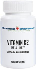 Natural Vitamin K2 MK4 Plus Vitamin K2 MK7 High-Potency 15,000mcg MK-4 + 60mcg MK-7 Supports Bone and Arterial Health Vegi-Capsules Soy-Free