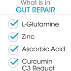Silver Fern Gut Repair - Digestive Health Supplement Powder - L-Glutamine, Curcumin, Zinc & Ascorbic Acid (2 Tubs - 60 Servings)