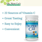 SelfCare+ Dr. Newton’s Naturals Super C22 Effervescent Vitamin C Fizzy Powdered Drink Mix with 22 Natural Sources of Vitamin C – 1500mg -8.9 Ounce Can