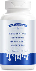 Resveratrol Berberine Supplement Quercetin Capsule with Bromelain Grape Seed Extract Capsules - 120 Count