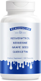 Resveratrol Berberine Supplement Quercetin Capsule with Bromelain Grape Seed Extract Capsules - 120 Count