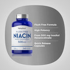 Piping Rock Niacin 500mg | Flush Free | 240 Capsules | Vitamin B3 Supplement | Non-GMO, Gluten Free